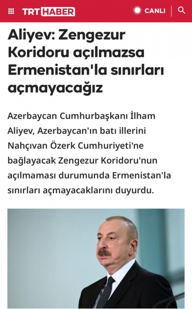 rezident İlham Əliyevin yerli televiziya kanallarına müsahibəsi Türkiyə mediasında geniş işıqlandırılıb