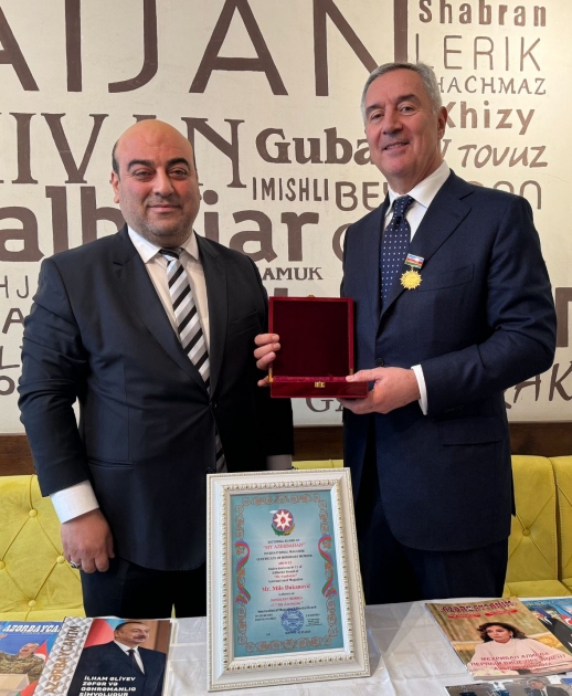 Former President of Montenegro Milo Djukanovic awarded the Friend of Azerbaijan Golden Order