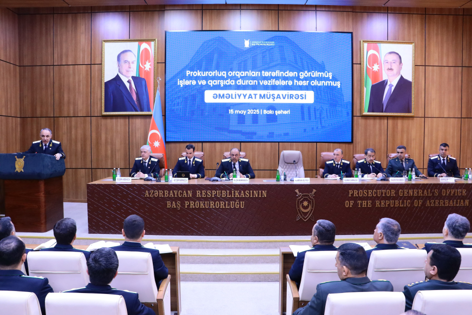 Baş Prokurorluqda prokurorluq orqanlarında görülmüş işlərə və qarşıda duran vəzifələrə həsr olunmuş əməliyyat müşavirəsi keçirilib