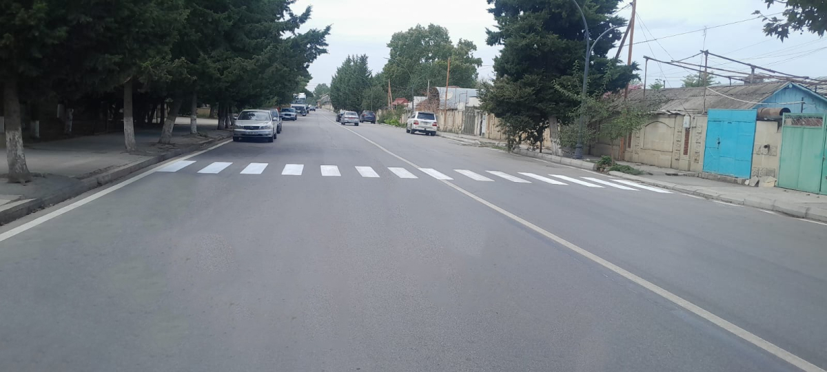 Xaçmaz şəhərində yol nişanlanma işləri davam etdirilir