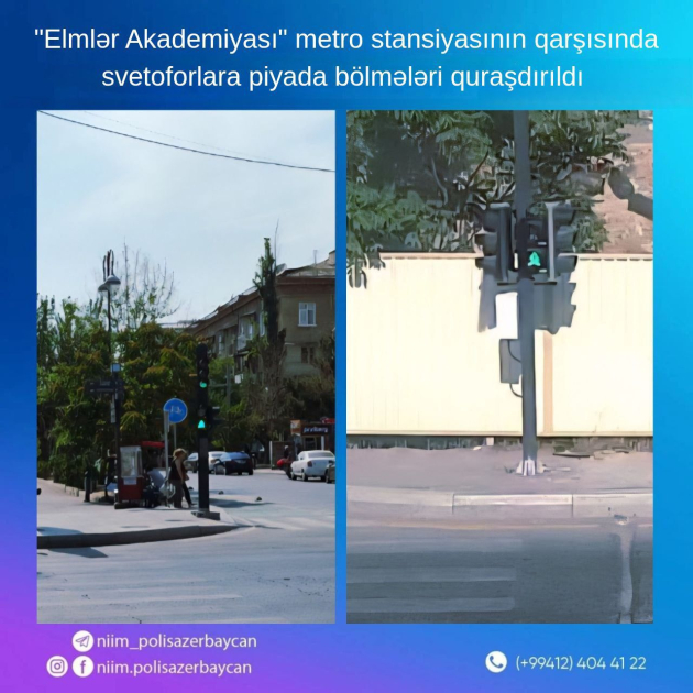 Paytaxt yollarında yeni svetoforlar quraşdırılıb