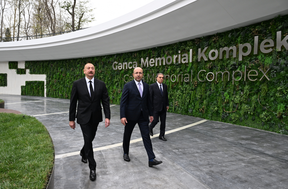 Prezident İlham Əliyev Gəncə Memorial Kompleksinin açılışında iştirak edib