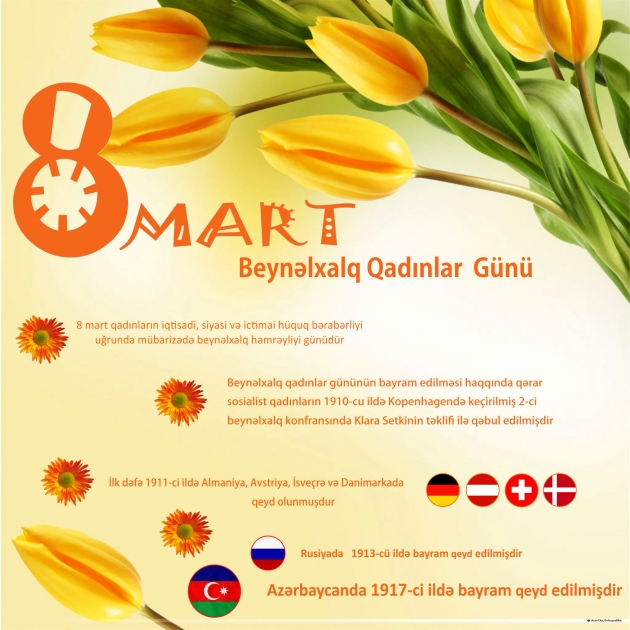 8 MART - Beynəlxalq Qadınlar Günü - INFOQRAFIKA
