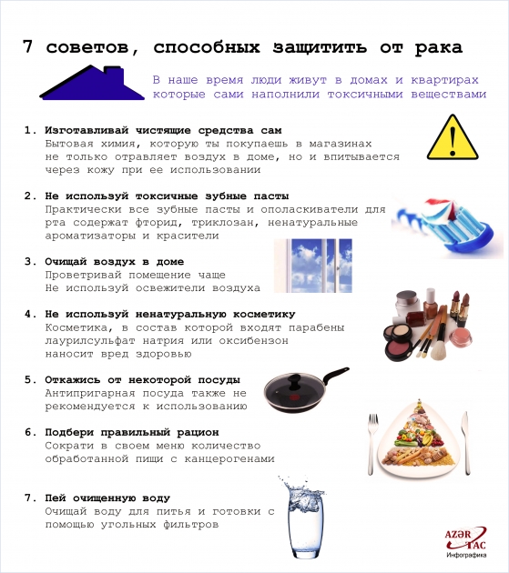 7 советов, способных защитить от рака - ИНФОГРАФИКА