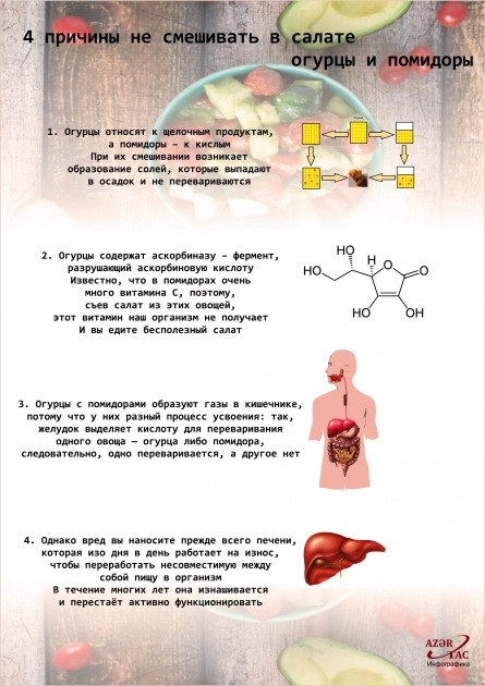 4 причины не смешивать в салате огурцы и помидоры - ИНФОГРАФИКА