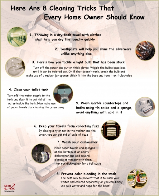Here Are 8 Cleaning Tricks That Every Home Owner Should Know - INFOGRAPHIC