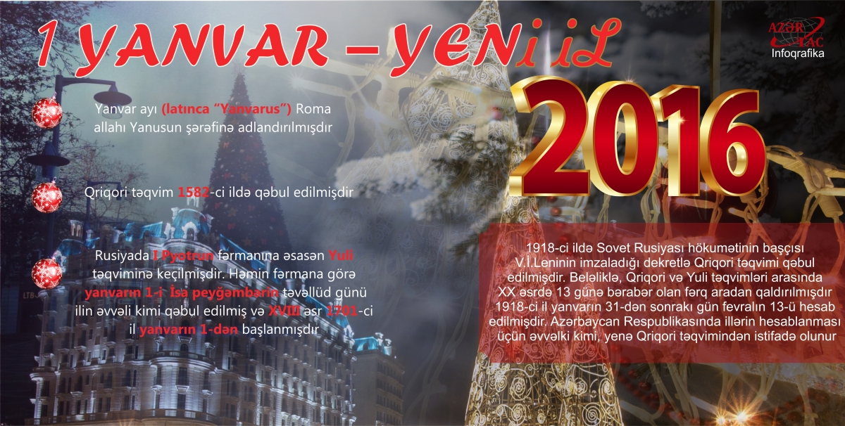 1 YANVAR – YENİ İL - İNFOQRAFİKA