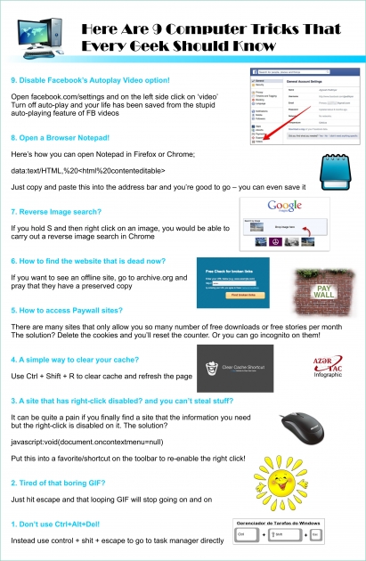 Here Are 9 Computer Tricks That Every Geek Should Know - INFOGRAPHIC