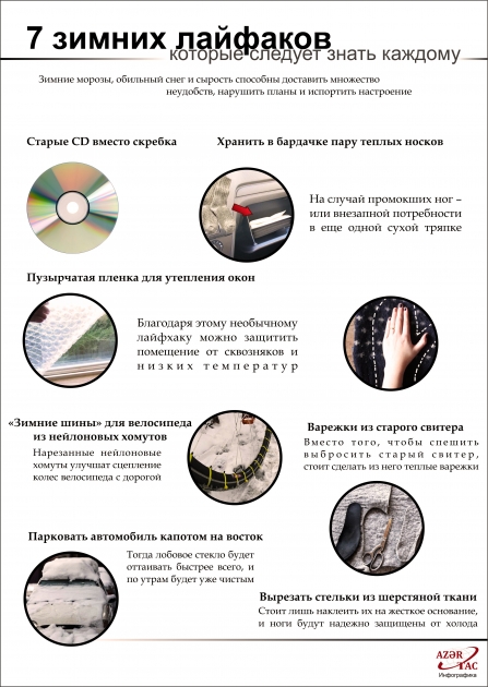 7 зимних лайфаков, которые следует знать каждому - ИНФОГРАФИКА