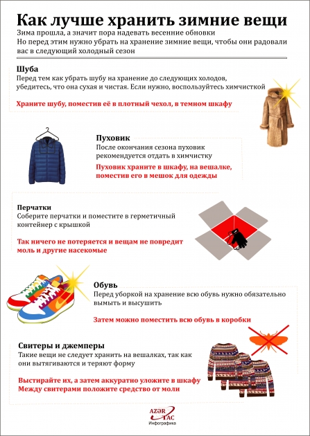 Как лучше хранить зимние вещи – ИНФОГРАФИКА