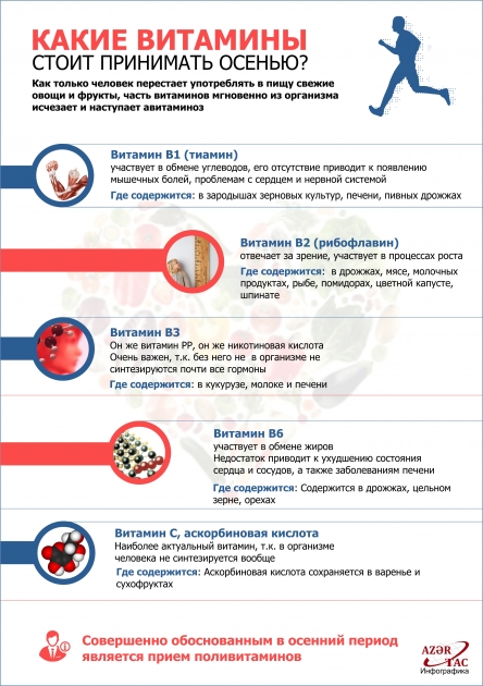 КАКИЕ ВИТАМИНЫ СТОИТ ПРИНИМАТЬ ОСЕНЬЮ - ИНФОГРАФИКА