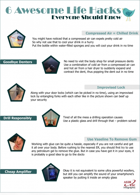 6 Awesome Life Hacks Everyone Should Know - INFOGRAPHIC