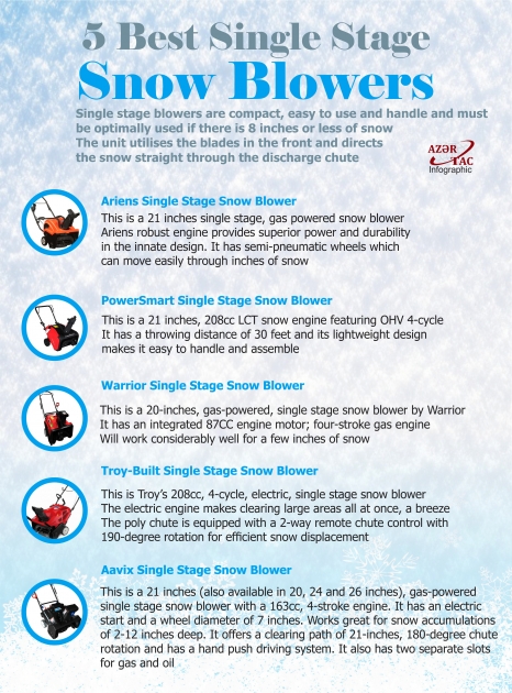 5 Best Single Stage Snow Blowers - INFOGRAPHIC