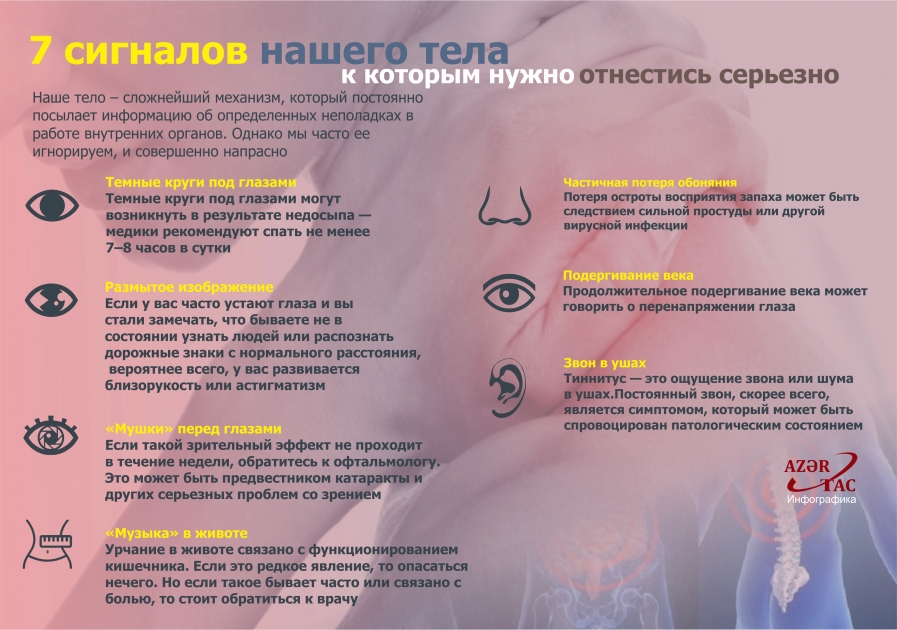7 сигналов нашего тела, к которым нужно отнестись серьезно – ИНФОГРАФИКА