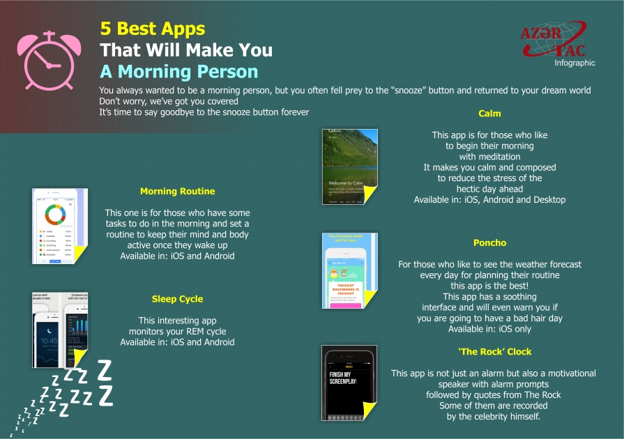 5 Best Apps That Will Make You A Morning Person - INFOGRAPHIC