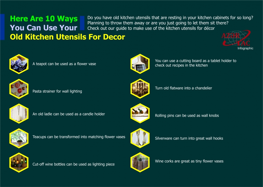 Here Are 10 Ways You Can Use Your Old Kitchen Utensils For Decor - INFOGRAPHIC
