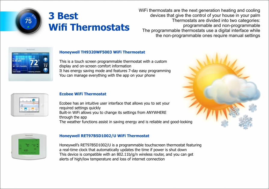 3 Best Wifi Thermostats - INFOGRAPHIC