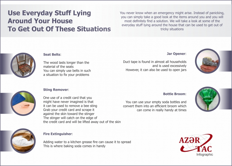 Use Everyday Stuff Lying Around Your House To Get Out Of These Situations - INFOGRAPHIC