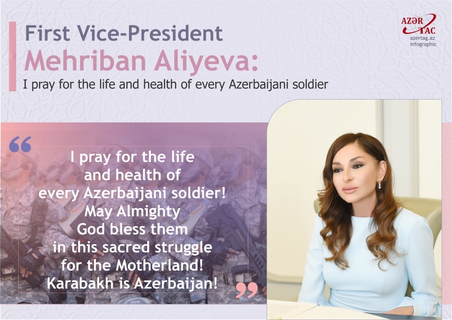 First Vice-President Mehriban Aliyeva: I pray for the life and health of every Azerbaijani soldier
