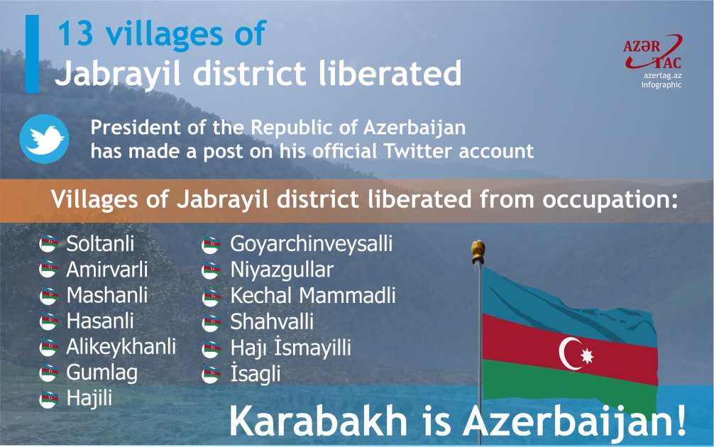 13 villages of Jabrayil district liberated