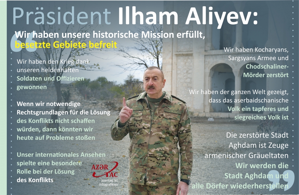 Präsident Ilham Aliyev: Wir haben unsere historische Mission erfüllt, besetzte Gebiete befreit