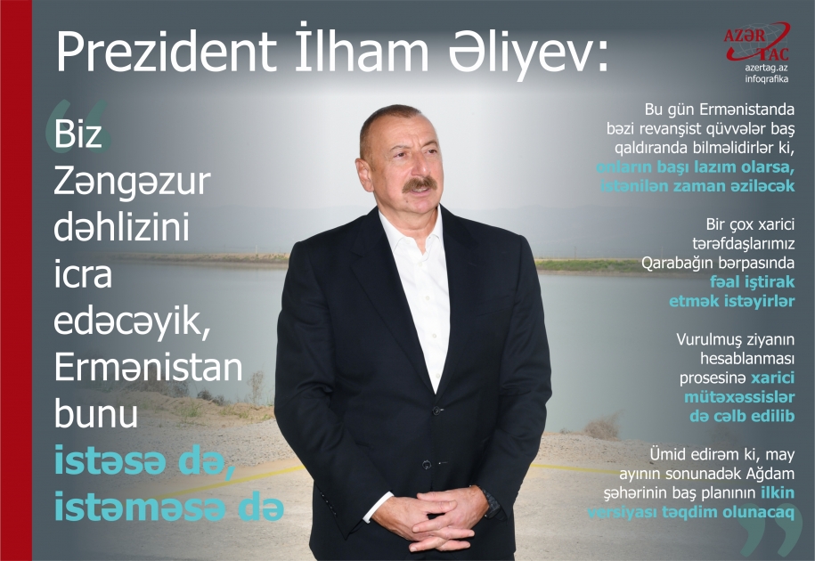 Prezident İlham Əliyev: Biz Zəngəzur dəhlizini icra edəcəyik, Ermənistan bunu istəsə də, istəməsə də