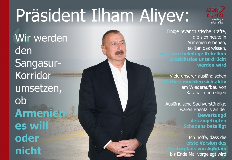 Präsident Ilham Aliyev: Wir werden den Sangasur-Korridor umsetzen, ob Armenien es will oder nicht