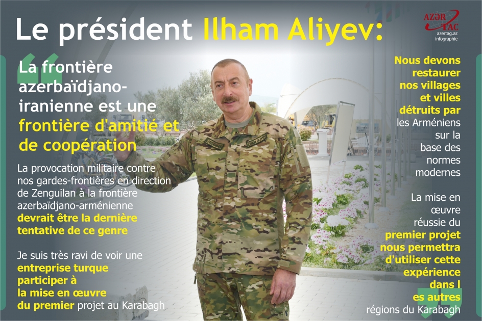 Le président Ilham Aliyev : La frontière azerbaïdjano-iranienne est une frontière d'amitié et de coopération
