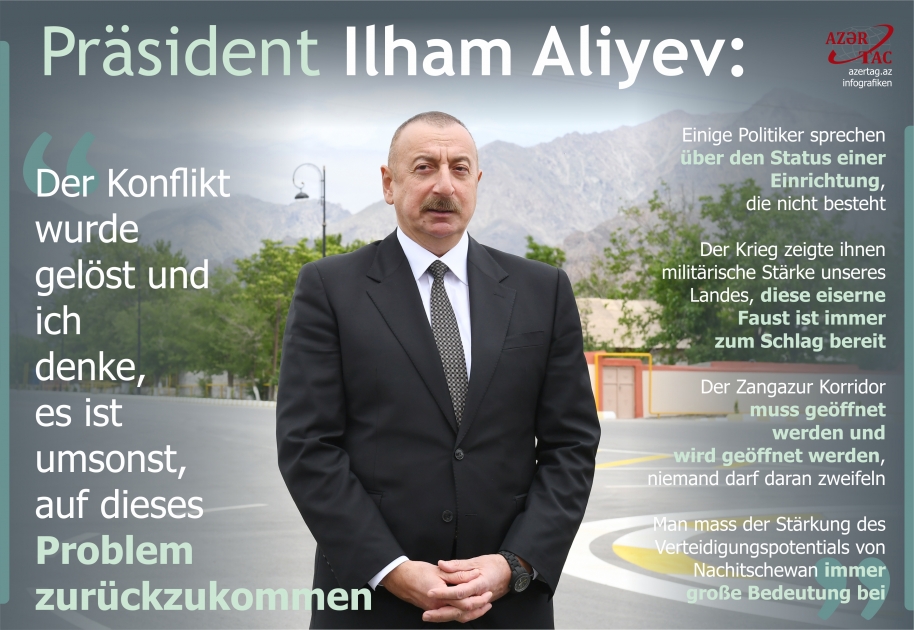 Präsident Ilham Aliyev: Der Konflikt wurde gelöst und ich denke, es ist umsonst, auf dieses Problem zurückzukommen