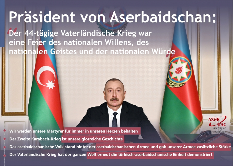 Präsident von Aserbaidschan: Der 44-tägige Vaterländische Krieg war eine Feier des nationalen Willens, des nationalen Geistes und der nationalen Würde