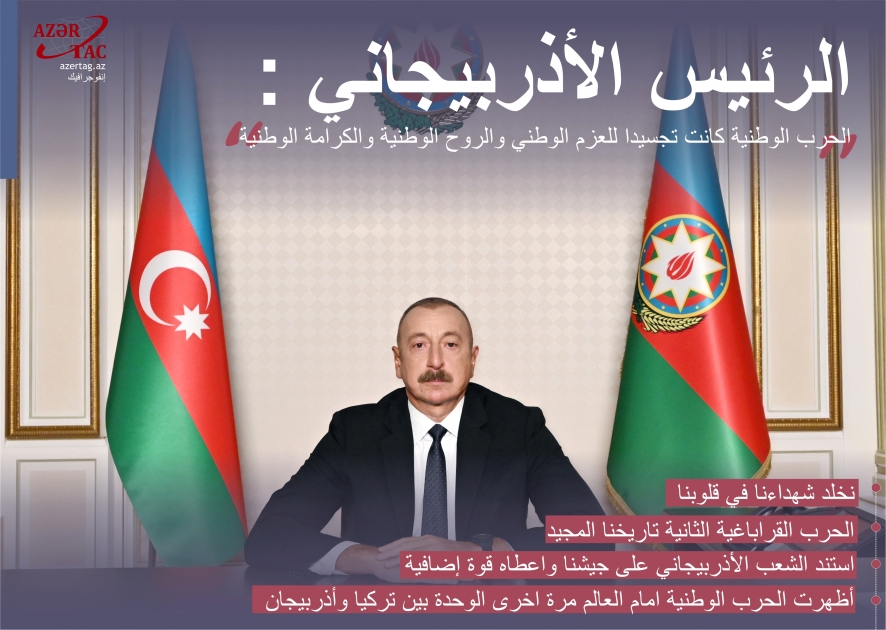 الرئيس الأذربيجاني: الحرب الوطنية كانت تجسيدا للعزم الوطني والروح الوطنية والكرامة الوطنية