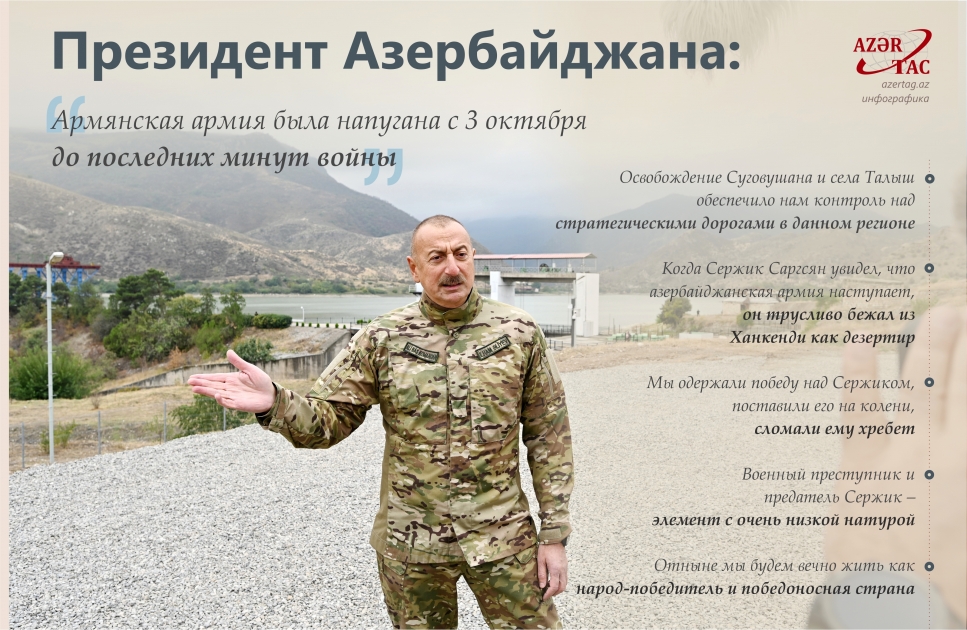 Президент Азербайджана: Армянская армия была напугана с 3 октября до последних минут войны
