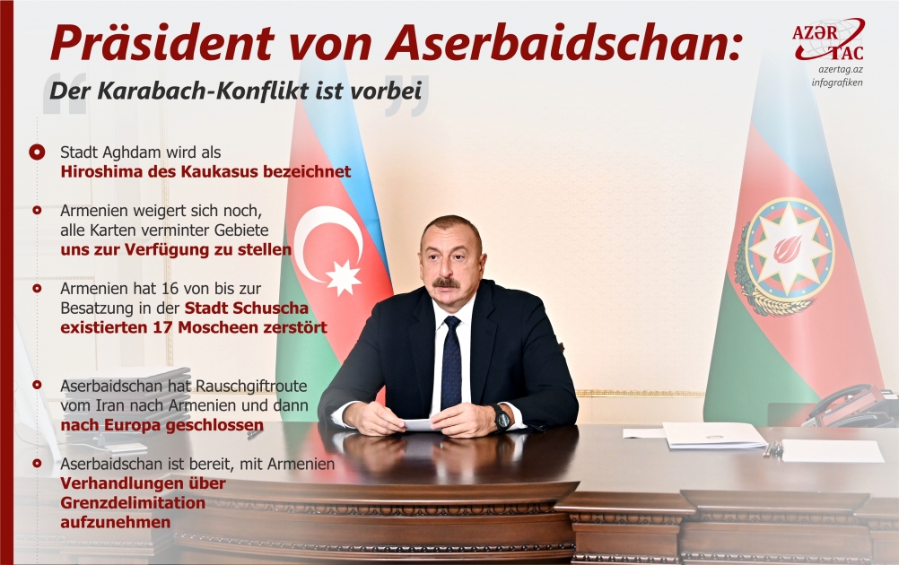 Präsident von Aserbaidschan: Der Karabach-Konflikt ist vorbei