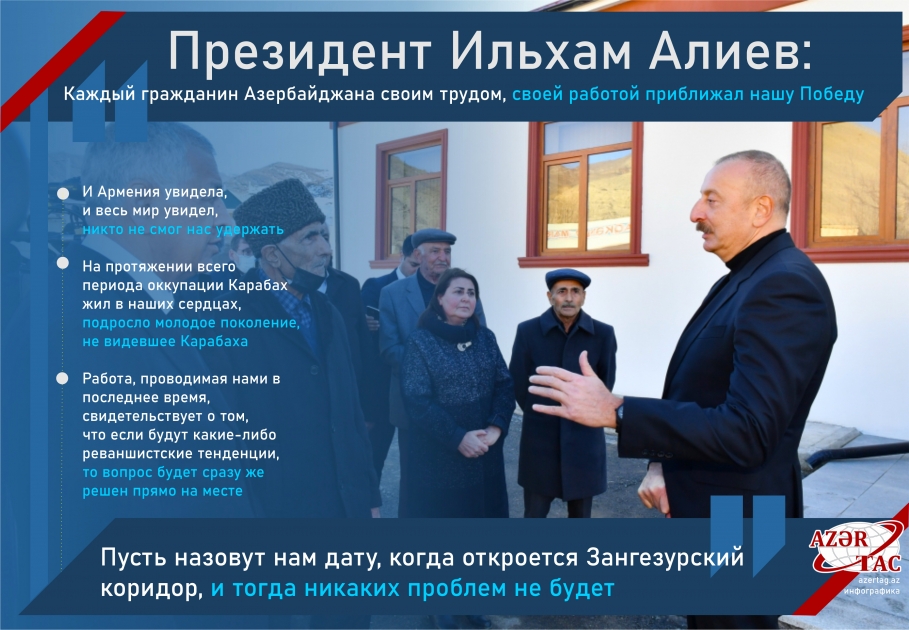 Президент Ильхам Алиев: Каждый гражданин Азербайджана своим трудом, своей работой приближал нашу Победу