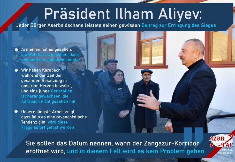 Präsident Ilham Aliyev: Jeder Bürger Aserbaidschans leistete seinen gewissen Beitrag zur Erringung des Sieges