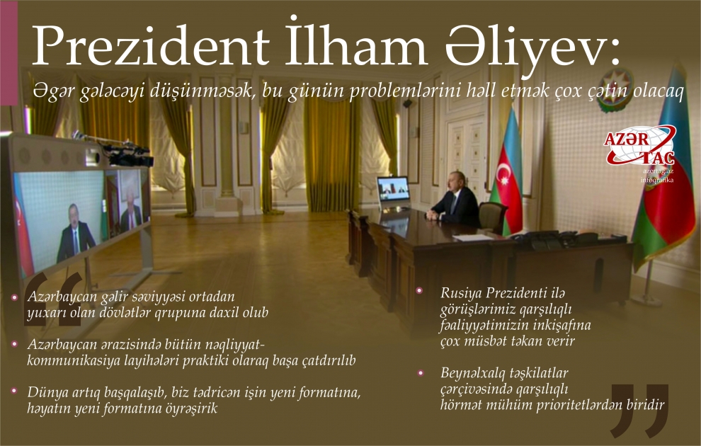 Prezident İlham Əliyev: Əgər gələcəyi düşünməsək, bu günün problemlərini həll etmək çox çətin olacaq