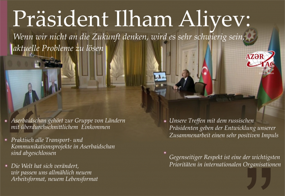 Präsident Ilham Aliyev: Wenn wir nicht an die Zukunft denken, wird es sehr schwierig sein, aktuelle Probleme zu lösen