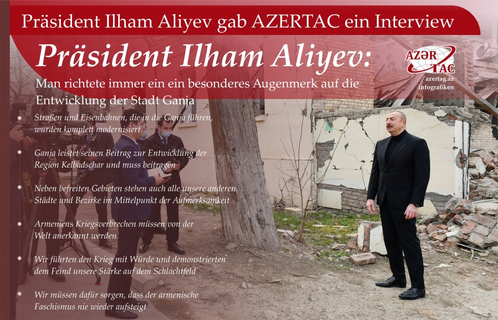 Präsident Ilham Aliyev: Man richtete immer ein ein besonderes Augenmerk auf die Entwicklung der Stadt Ganja