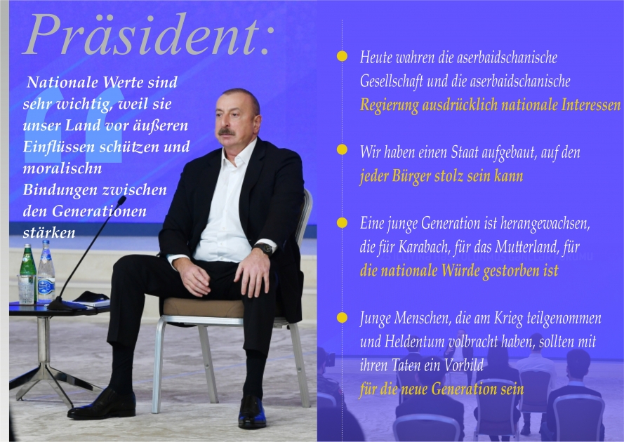 Präsident: Nationale Werte sind sehr wichtig, weil sie unser Land vor äußeren Einflüssen schützen und moralischn Bindungen zwischen den Generationen stärken