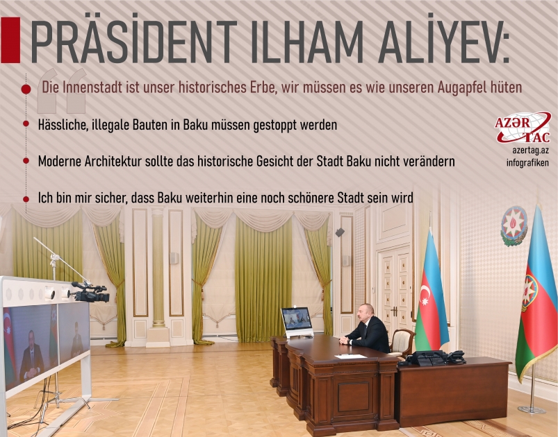 Präsident Ilham Aliyev: Die Innenstadt ist unser historisches Erbe, wir müssen es wie unseren Augapfel hüten