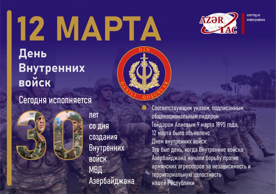 12 марта – День Внутренних войск Азербайджана