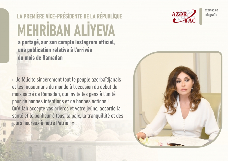 Mehriban Aliyeva partage une publication à l’occasion de l'arrivée du Ramadan