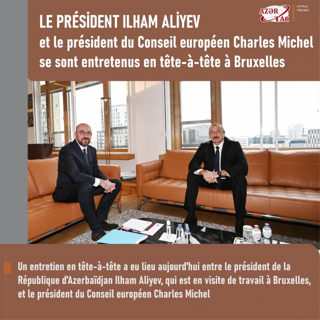 Le président Ilham Aliyev et le président du Conseil européen Charles Michel se sont entretenus en tête-à-tête à Bruxelles