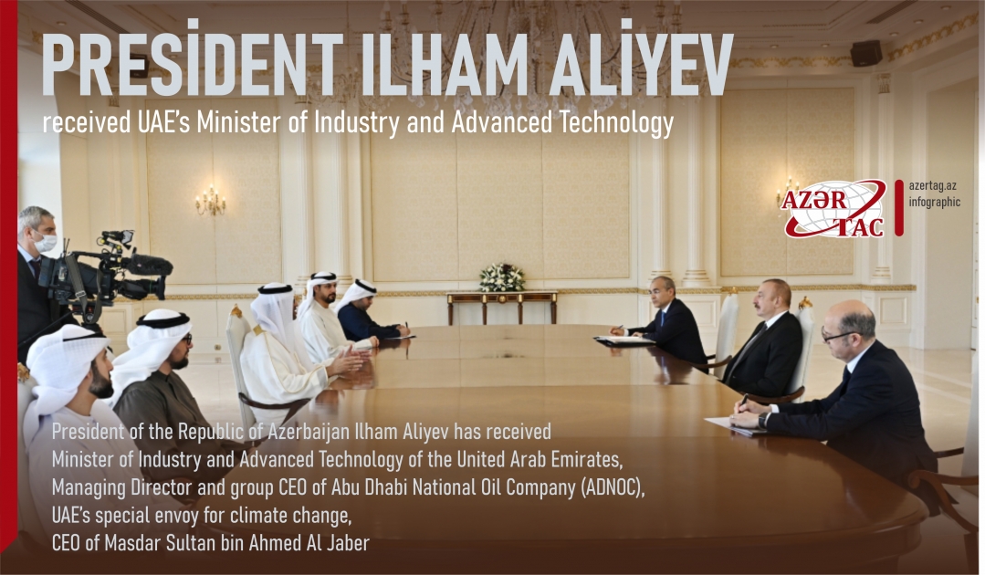 President Ilham Aliyev received UAE’s Minister of Industry and Advanced Technology
