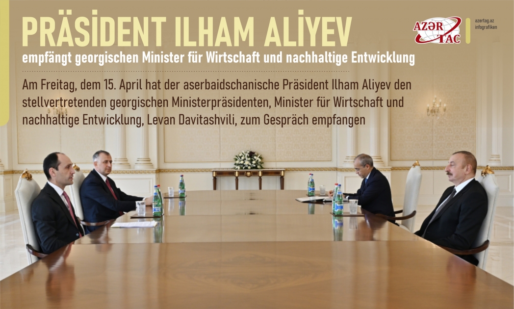 Präsident Ilham Aliyev empfängt georgischen Minister für Wirtschaft und nachhaltige Entwicklung