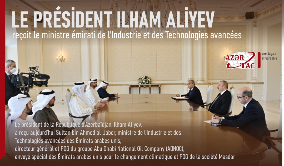 Le président Ilham Aliyev reçoit le ministre émirati de l'Industrie et des Technologies avancées