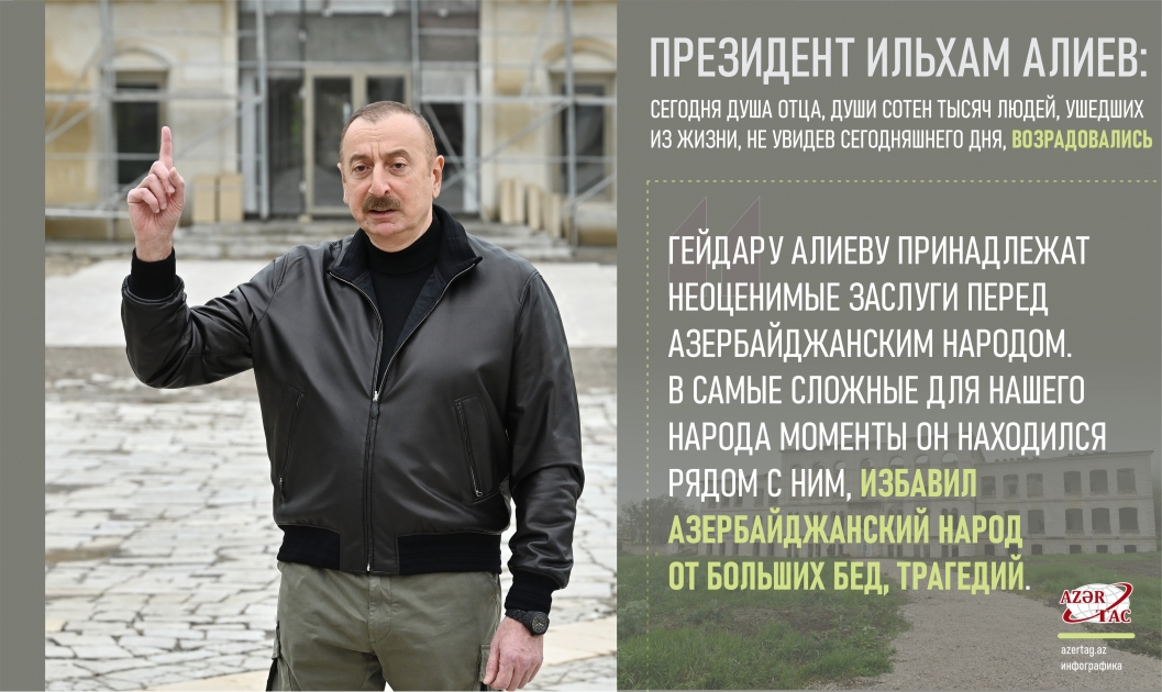 Президент Ильхам Алиев: Сегодня душа отца, души сотен тысяч людей, ушедших из жизни, не увидев сегодняшнего дня, возрадовались