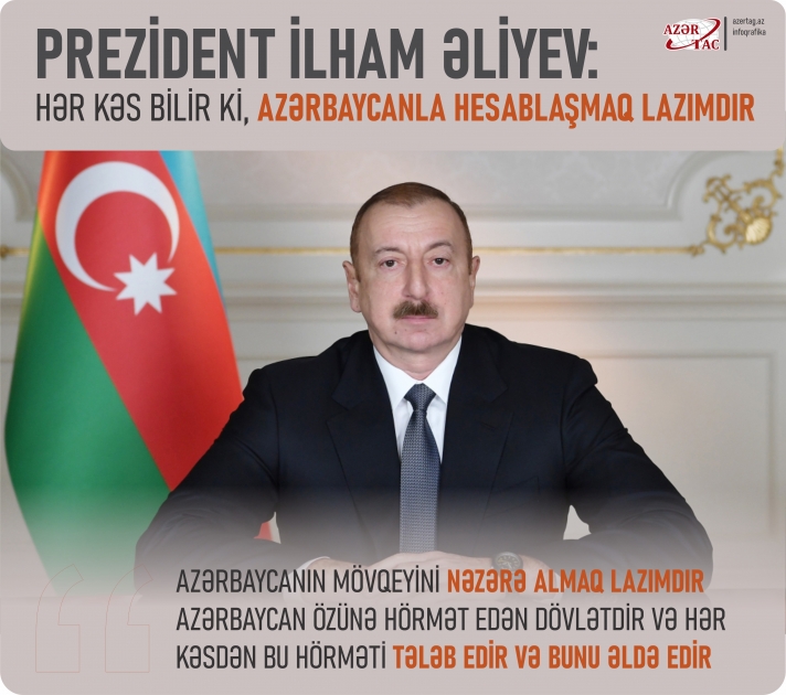 Prezident İlham Əliyev: Hər kəs bilir ki, Azərbaycanla hesablaşmaq lazımdır
