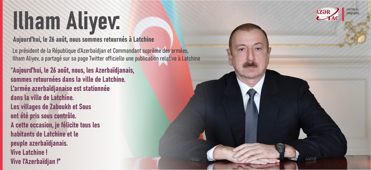 Ilham Aliyev: Aujourd'hui, le 26 août, nous sommes retournés à Latchine