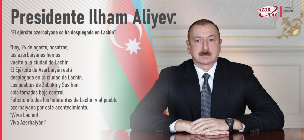Presidente Ilham Aliyev: "El ejército azerbaiyano se ha desplegado en Lachin"